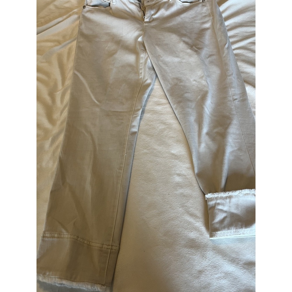 J. Jill Women's Capri Jeans Cream Size 10 Authentic Fit 23.5" Crop Denim Pants